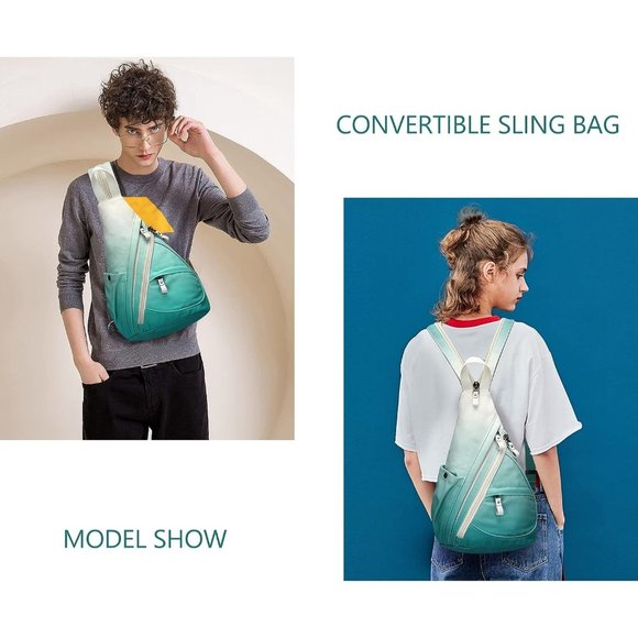 Women Small Casual Canvas Sling Crossbody Shoulder Backpack main image 4